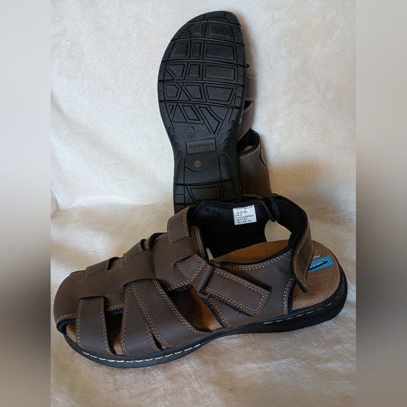 St John's Bay men's DRY+COOL memory foam sandals Brown size 12m - Picture 4 of 6